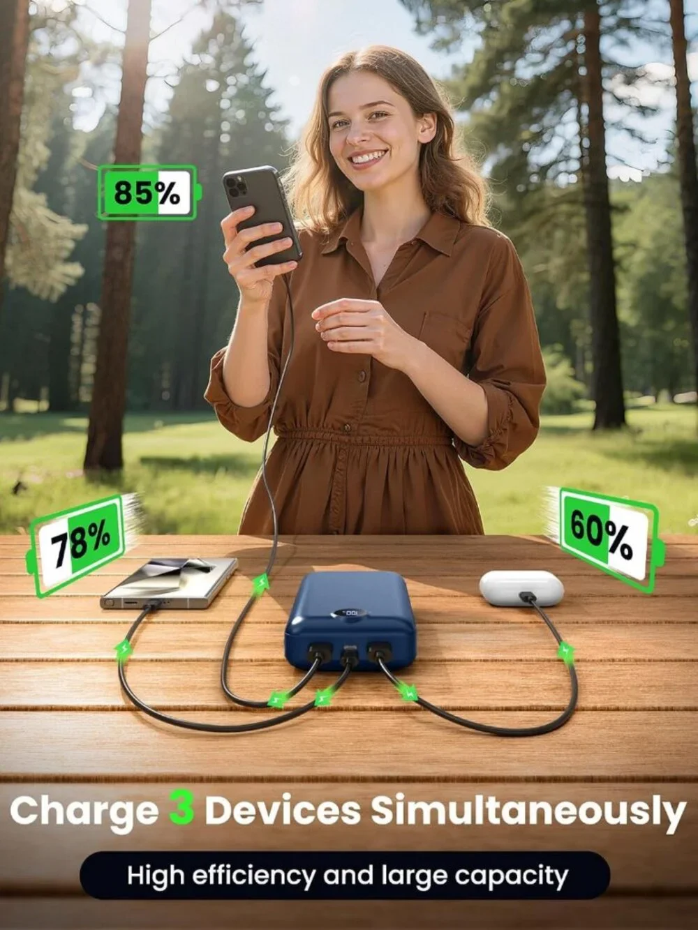 High-Capacity 50000mAh Power Bank - Fast Charging USB C Battery Pack for Travel
